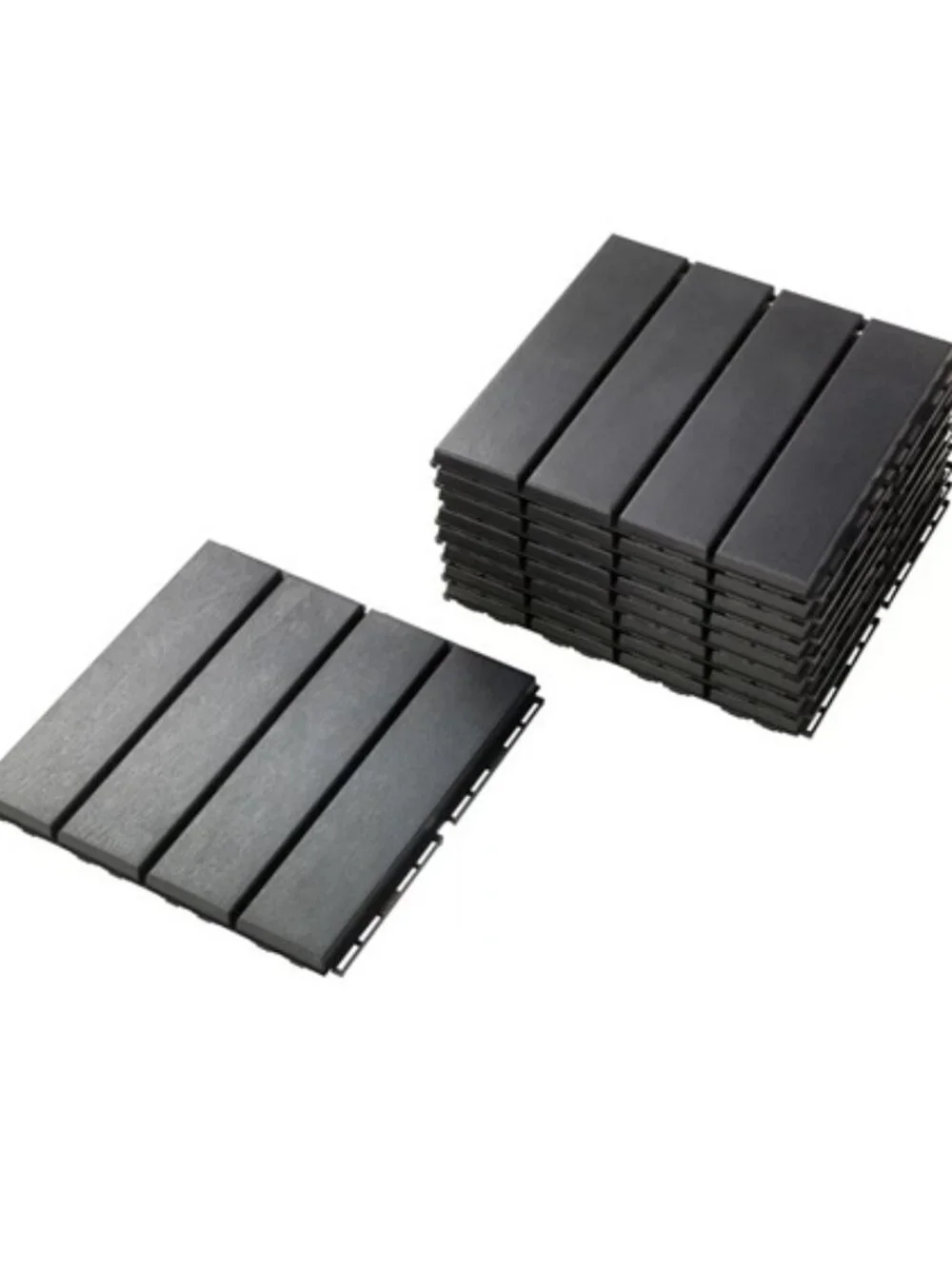 Ikea Runnen Plastic Deck Balcony Tiles in Dark Grey